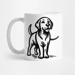 Stick figure puppy in black ink Mug